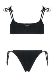 Off-White Set bikini con effetto stropicciato - Nero