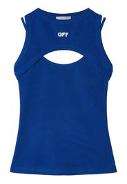 Off-White Top smanicato con stampa - Blu
