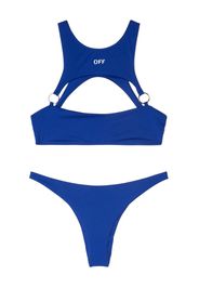 Off-White Bikini con stampa - Blu