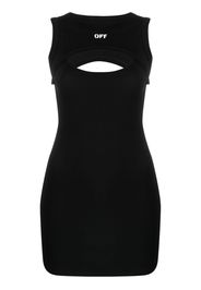 Off-White Off Stamp ribbed minidress - Nero