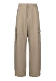 Off-White Ow Emb Drill wide-leg cargo trousers - Toni neutri