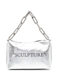 Off-White Block Pouch leather shoulder bag - Argento