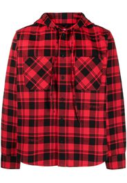 Off-White check-print flannel hoodie - Rosso