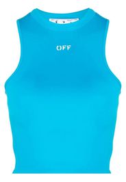 Off-White Top crop Rowing con stampa - 4900 BLUE