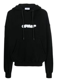 Off-White logo-print cotton hoodie - Nero
