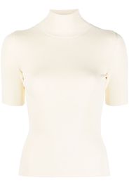 Off-White logo-debossed rib-knit top - Toni neutri