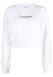 Off-White T-shirt crop con stampa - Bianco