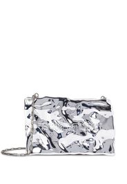 Off-White Clutch goffrata Crushed Sculpture - Argento