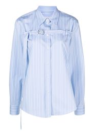 Off-White harness-detail stripe-print shirt - Blu