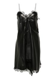 Off-White asymmetric leather mini dress - Nero