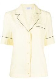 Off-White logo-jacquard bowling shirt - Giallo
