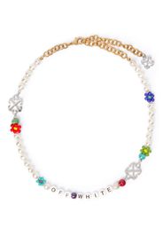 Off-White Collana Arrow con perline - Bianco