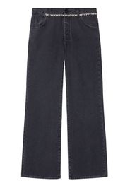 Off-White Jeans a gamba ampia con cintura - Nero
