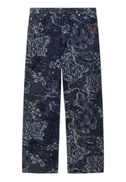 Off-White Jeans dritti con motivo Arrow jacquard - Blu