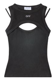 Off-White Canotta a coste con dettaglio cut-out - Grigio