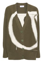 Off-White Cardigan con logo - Verde