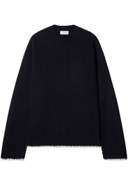 Off-White Maglione con dettaglio a contrasto - Nero
