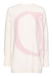 Off-White Maglione con logo a intarsi - Bianco