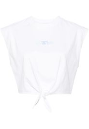 Off-White Arrows-motif cotton crop top - Bianco