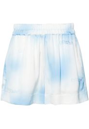 Off-White logo-print gradient shorts - Blu