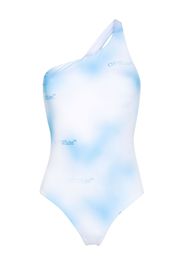 Off-White logo-print ombré swimsuit - Blu