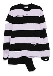 Off-White T-shirt Punk Stripes - Viola