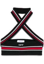 Off-White Top corto con design a incrocio - Nero