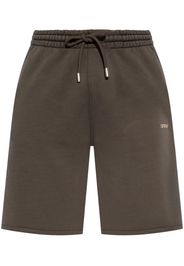 Off-White arrow-print cotton track shorts - Marrone