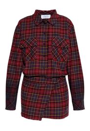 Off-White buttoned check dress - Rosso