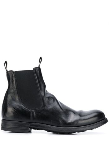 creased leather ankle boots