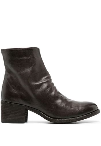 Officine Creative Denner block-heel leather boots - Marrone