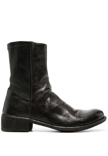 Officine Creative zipped leather boots - Marrone