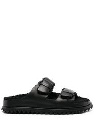 Officine Creative Sandali slides D'Hiver in pelle - Nero