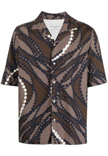 Officine Generale graphic-print cotton shirt - Marrone