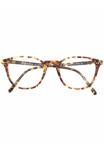 Oliver Peoples tortoiseshell-effect round-frame glasses - Marrone