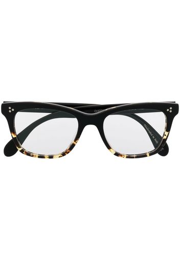 Oliver Peoples Occhiali squadrati con effetto tartarugato - Nero