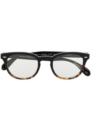 Oliver Peoples Occhiali tondi con effetto tartarugato - Nero