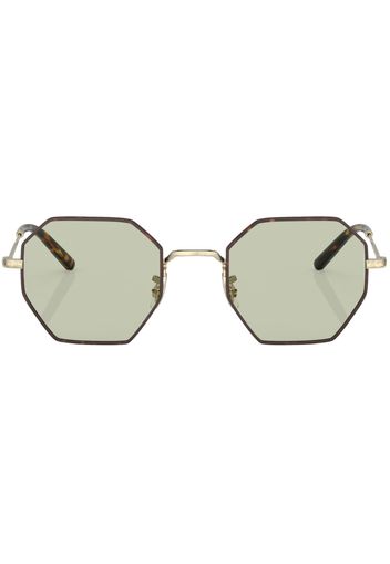 Oliver Peoples tortoiseshell octagonal-frame sunglasses - Oro