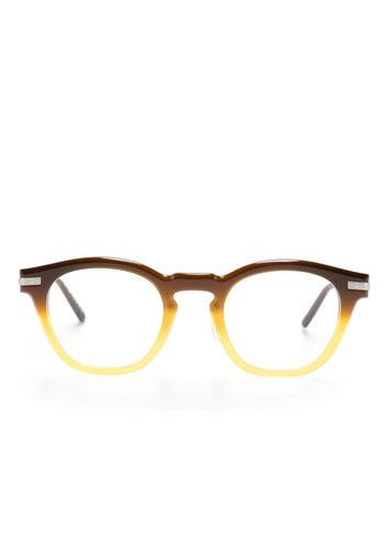 Oliver Peoples gradient-effect round-frame glasses - Marrone