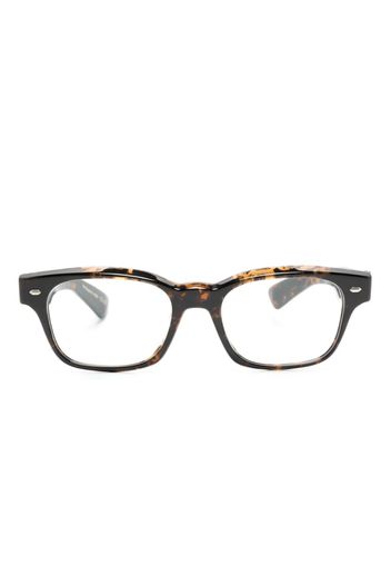 Oliver Peoples tortoiseshell-effect rectangle-frame glasses - Marrone