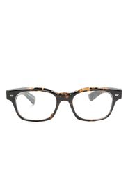 Oliver Peoples tortoiseshell-effect rectangle-frame glasses - Marrone