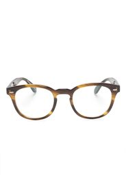 Oliver Peoples tonal-design round-frame glasses - Marrone