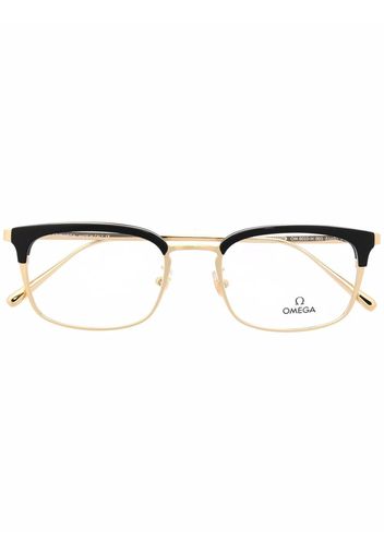 OMEGA EYEWEAR Occhiali squadrati bicolore - Oro