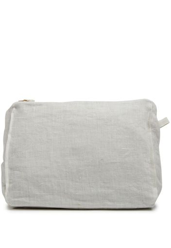 Once Milano zip-up linen wash bag - Bianco