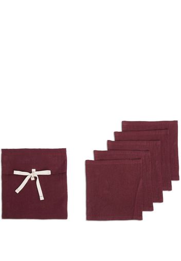 Once Milano set of five cocktail napkins - Rosso