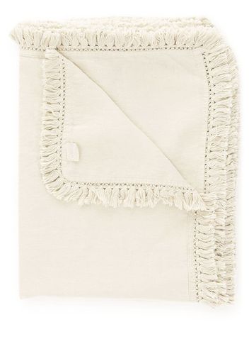 Once Milano fringe-detailing linen table cloth - Toni neutri