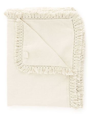 Once Milano rectangular fringed linen tablecloth - Toni neutri