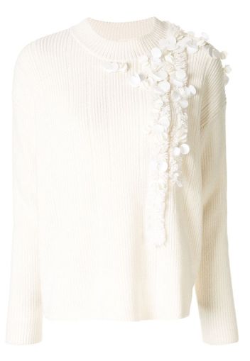 embroidered ribbed jumper