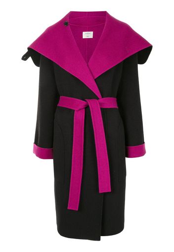 colour-block wool-blend coat