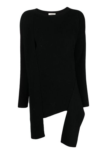 Onefifteen asymmetric-hem knit sweater - Nero